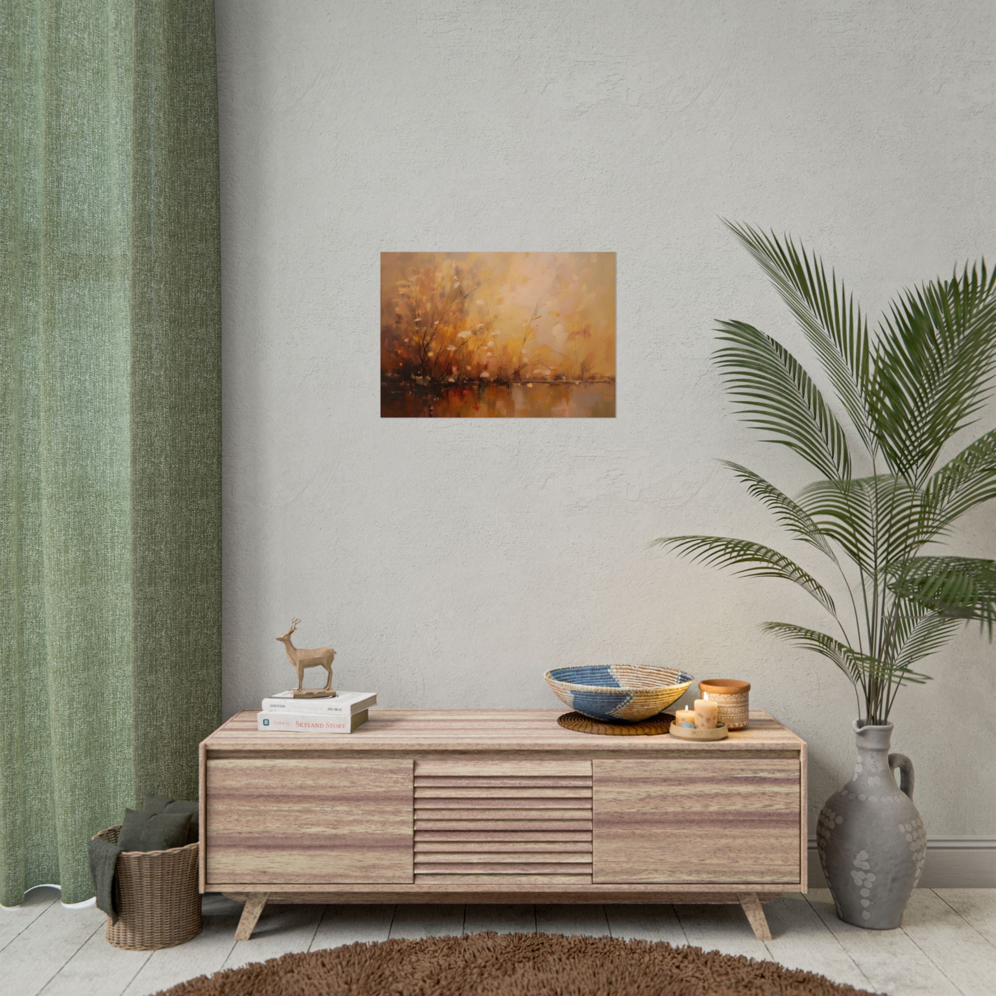 Golden Meadow Abstract Wall Art - Poster