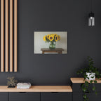 Sunflowers in Green Pitcher Wall Art - Stretched Canvas