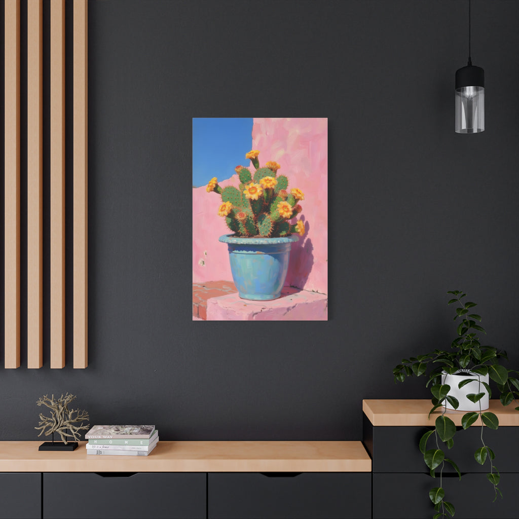 Cactus Pink Wall Art -  Stretched Canvas