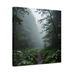 Misty Forest Path  Stretched Wall Art - Canvas Print