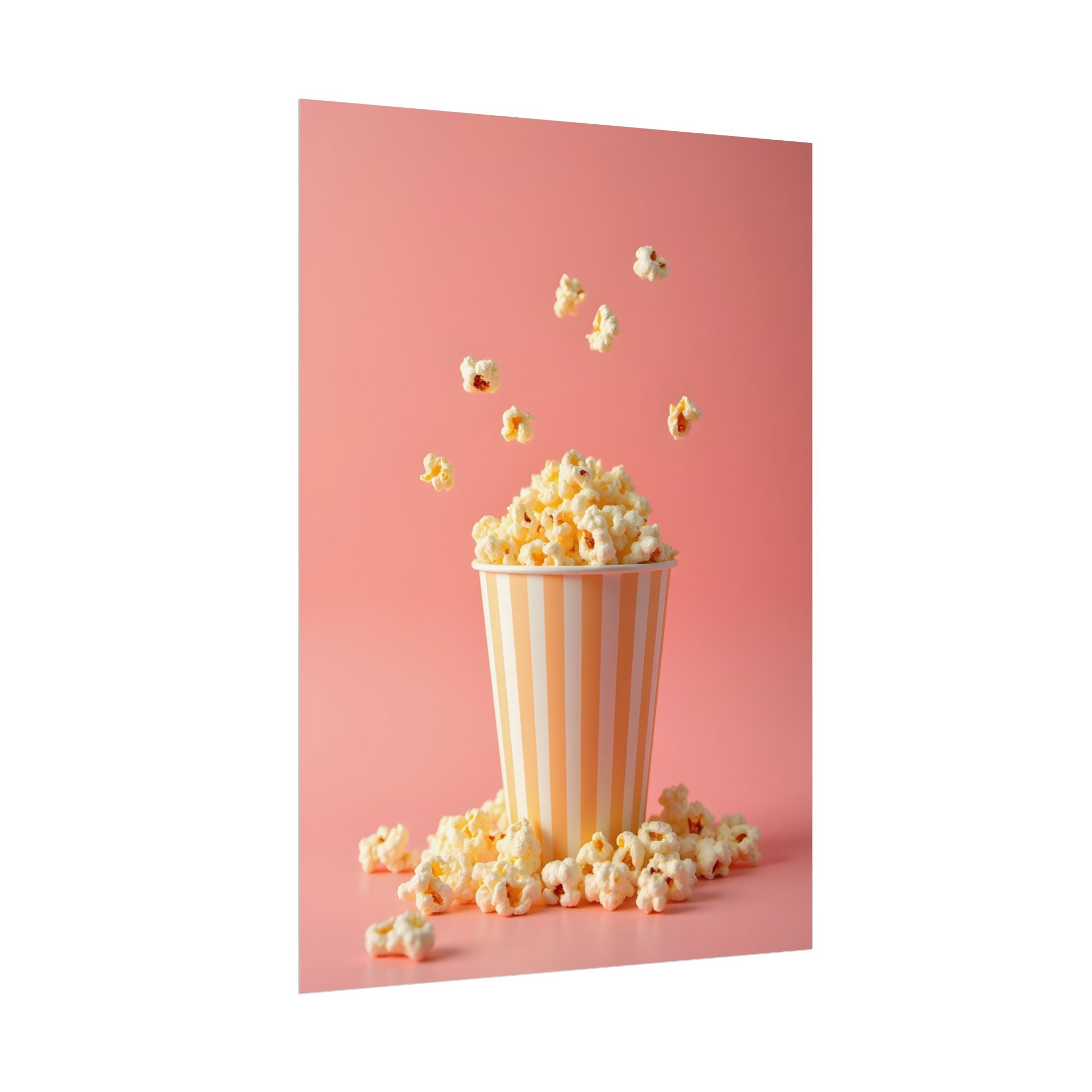 Popcorn with a pink background - Poster