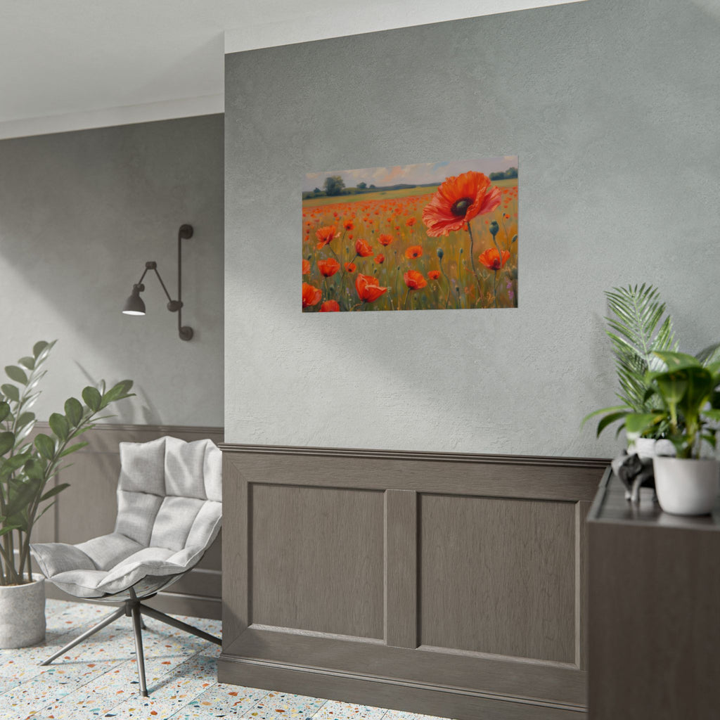 Poppy Field Art Poster - Rolled Floral Wall Print for Home & Office
