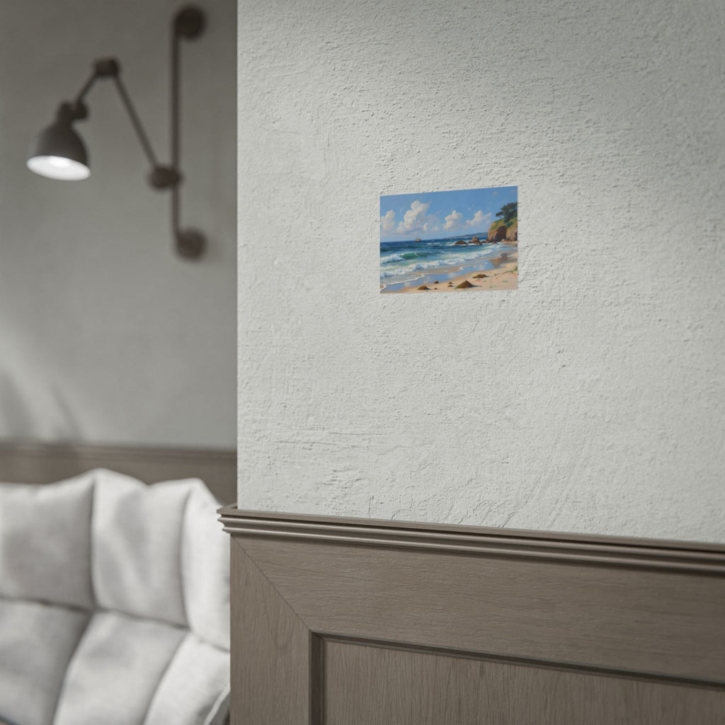 Coastal Seascape Poster - Rolled Beach Print, Ocean Waves Wall Art