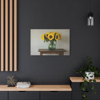 Sunflowers in Green Pitcher Wall Art - Stretched Canvas