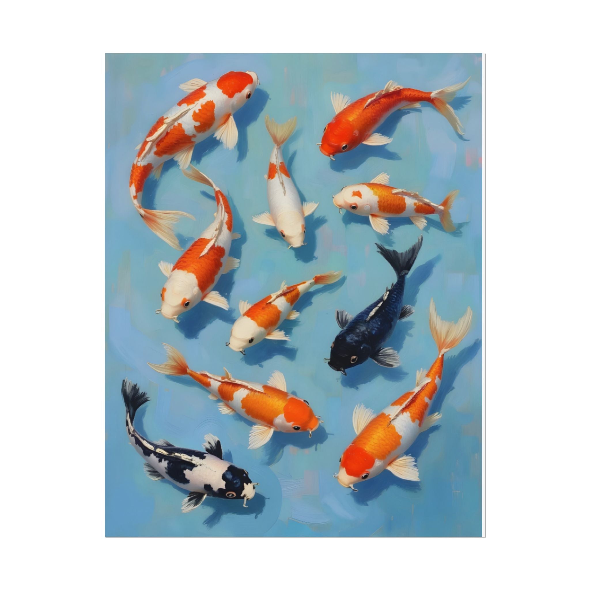 Koi Pond Art Poster - Rolled Decorative Fish Print