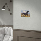 Running Black Stallion Wall Art - Horse Painting - Poster