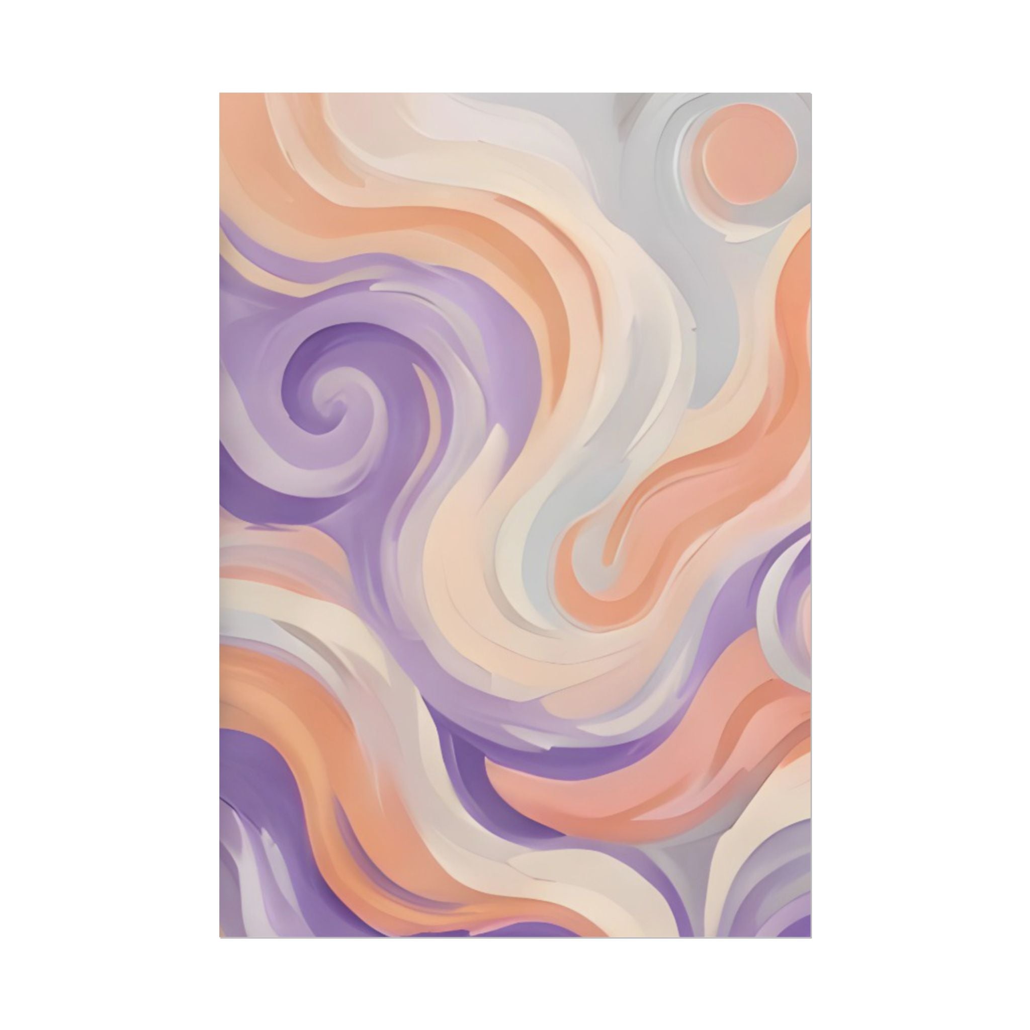 Abstract Swirl Poster - Peach & Lavender Fluid Art Rolled Wall Print
