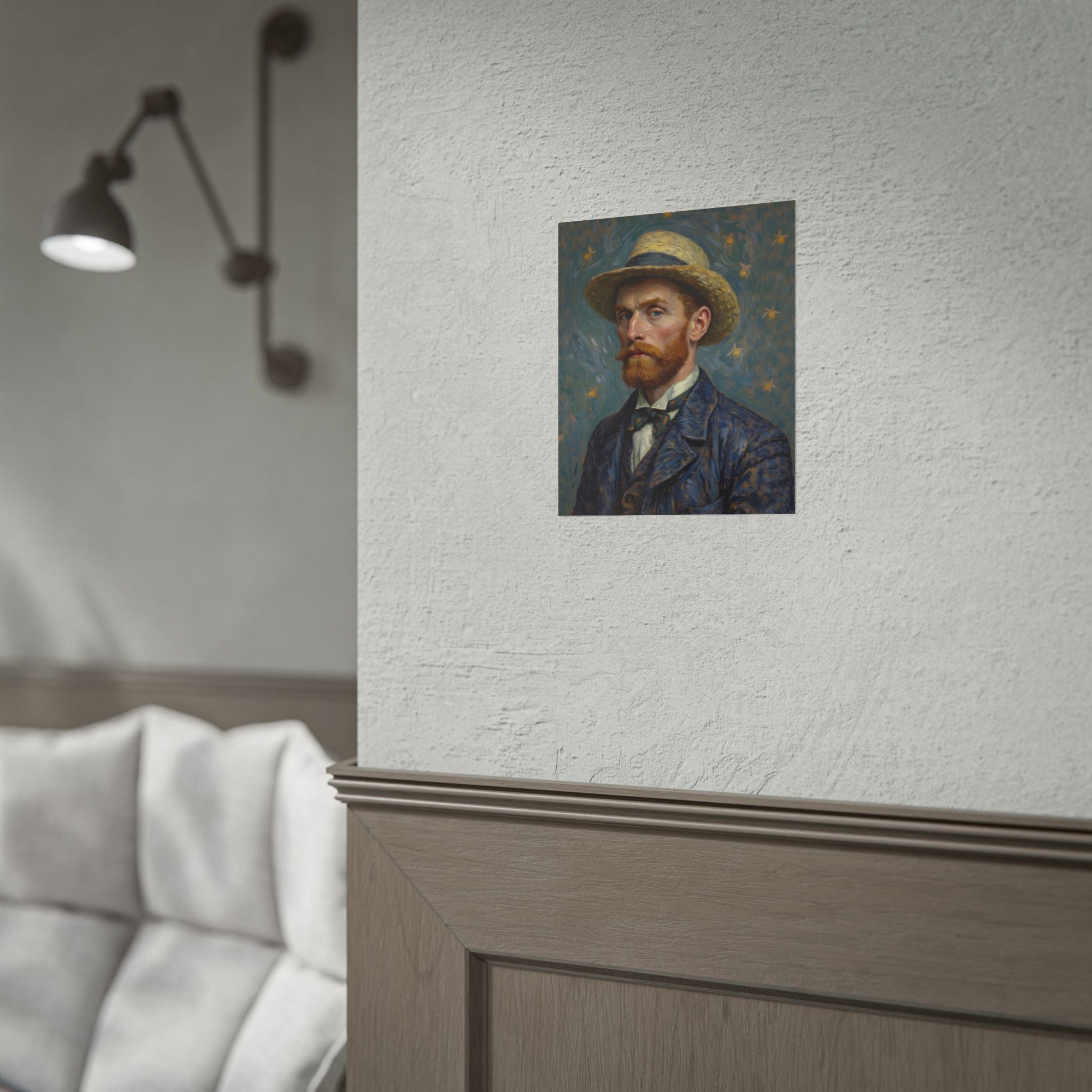Van Gogh Portrait Rolled Poster — Vintage Impressionist Art Print