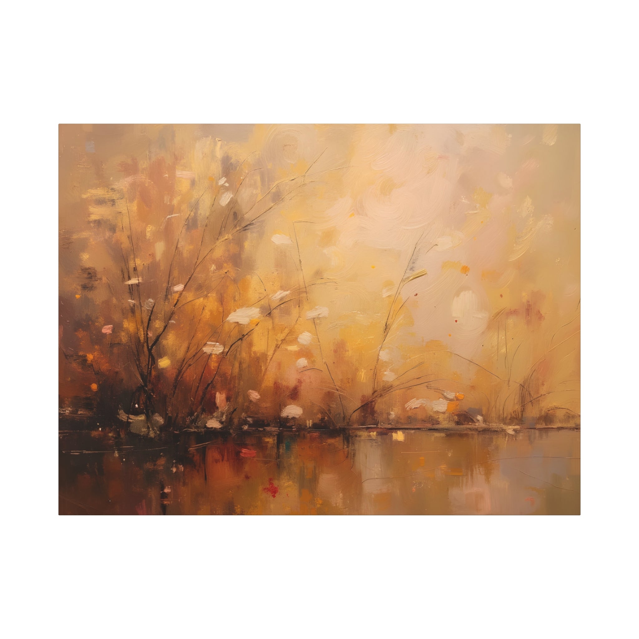 Golden Meadow Abstract Wall Art - Stretched Canvas
