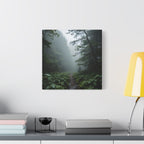 Misty Forest Path  Stretched Wall Art - Canvas Print
