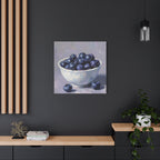Blueberry Bowl Canvas Print — Still Life Wall Art