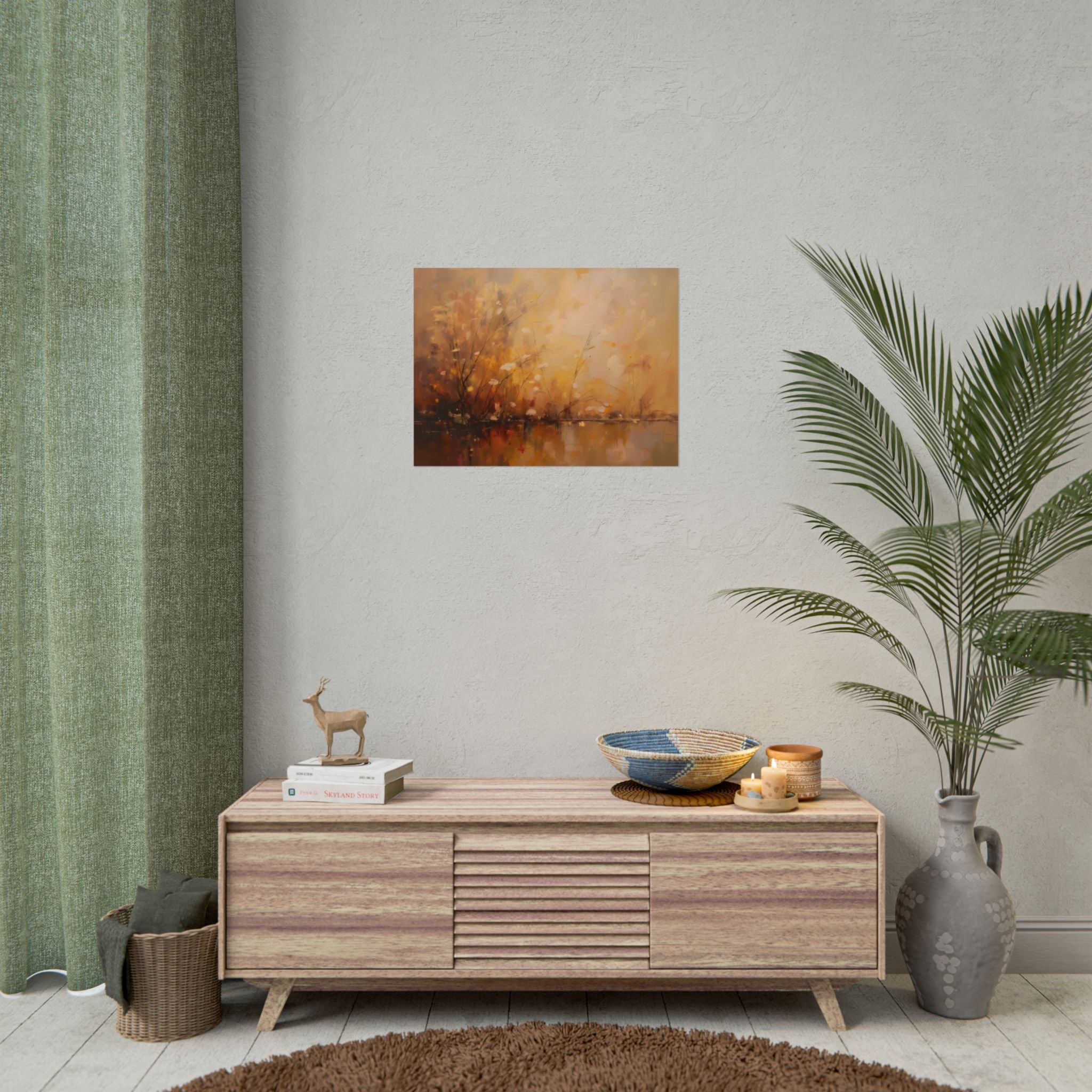 Golden Meadow Abstract Wall Art - Poster