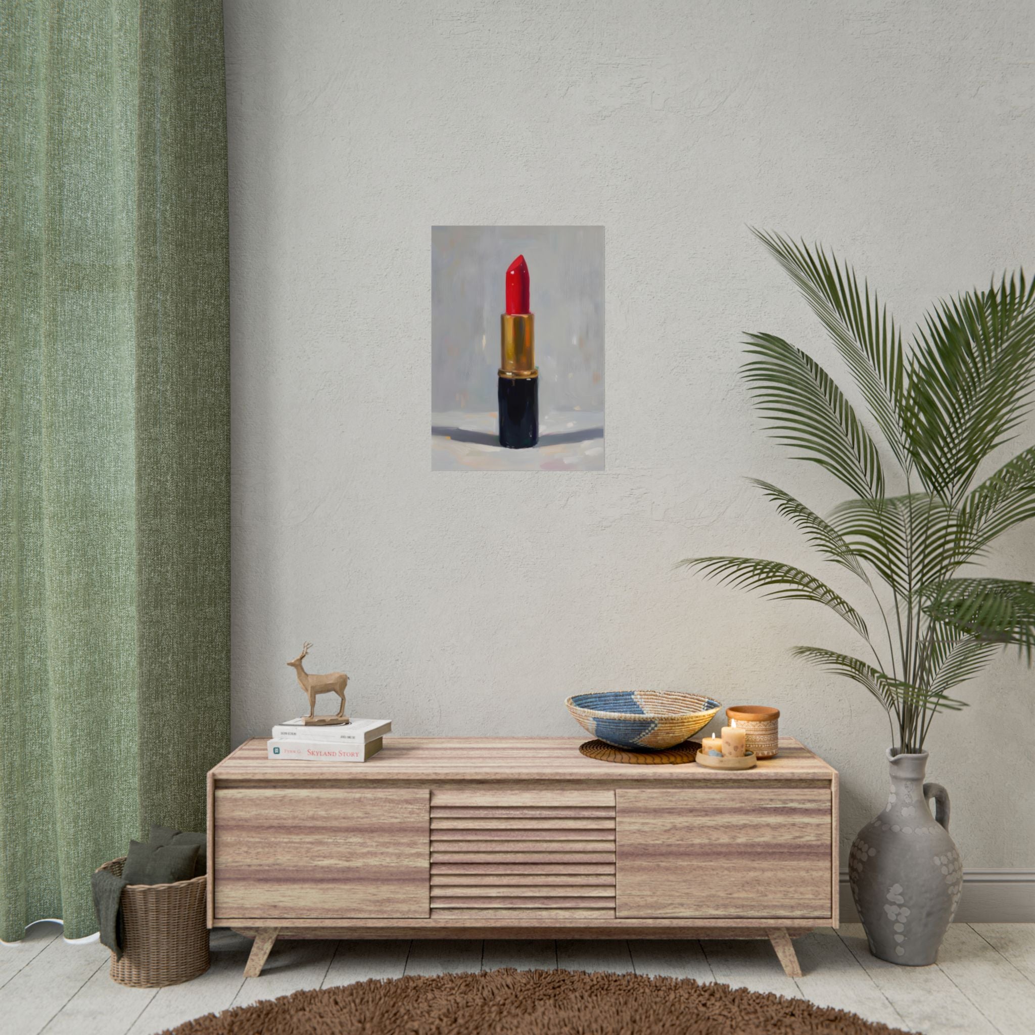 Lipstick Art Poster — Red Lipstick Still Life Rolled Poster
