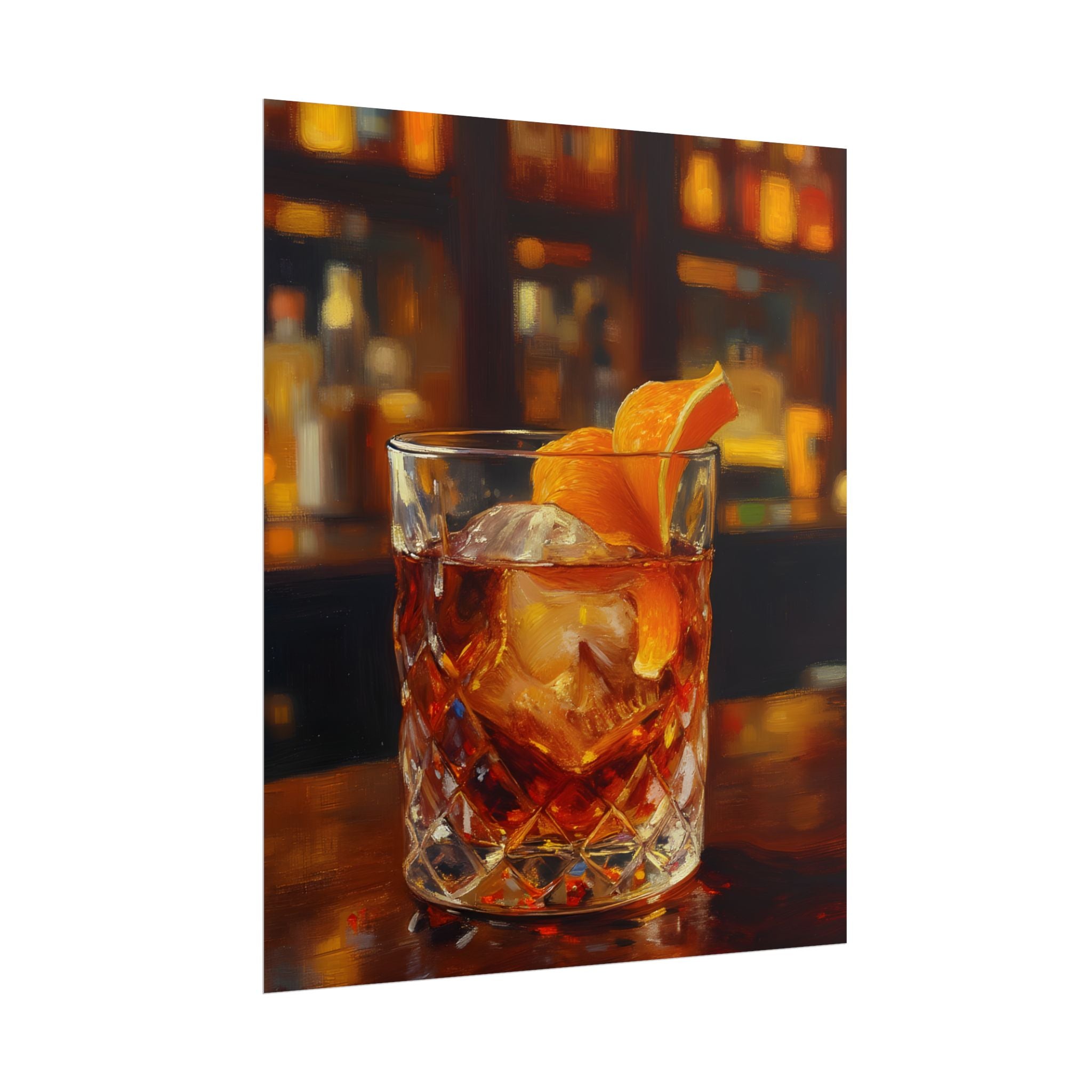 Whisky on Ice Wall Art -  Bar & Home Decor - Poster