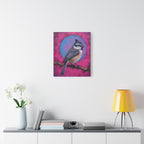 Colorful Chickadee Bird Canvas Wall Art - Matte Stretched Canvas