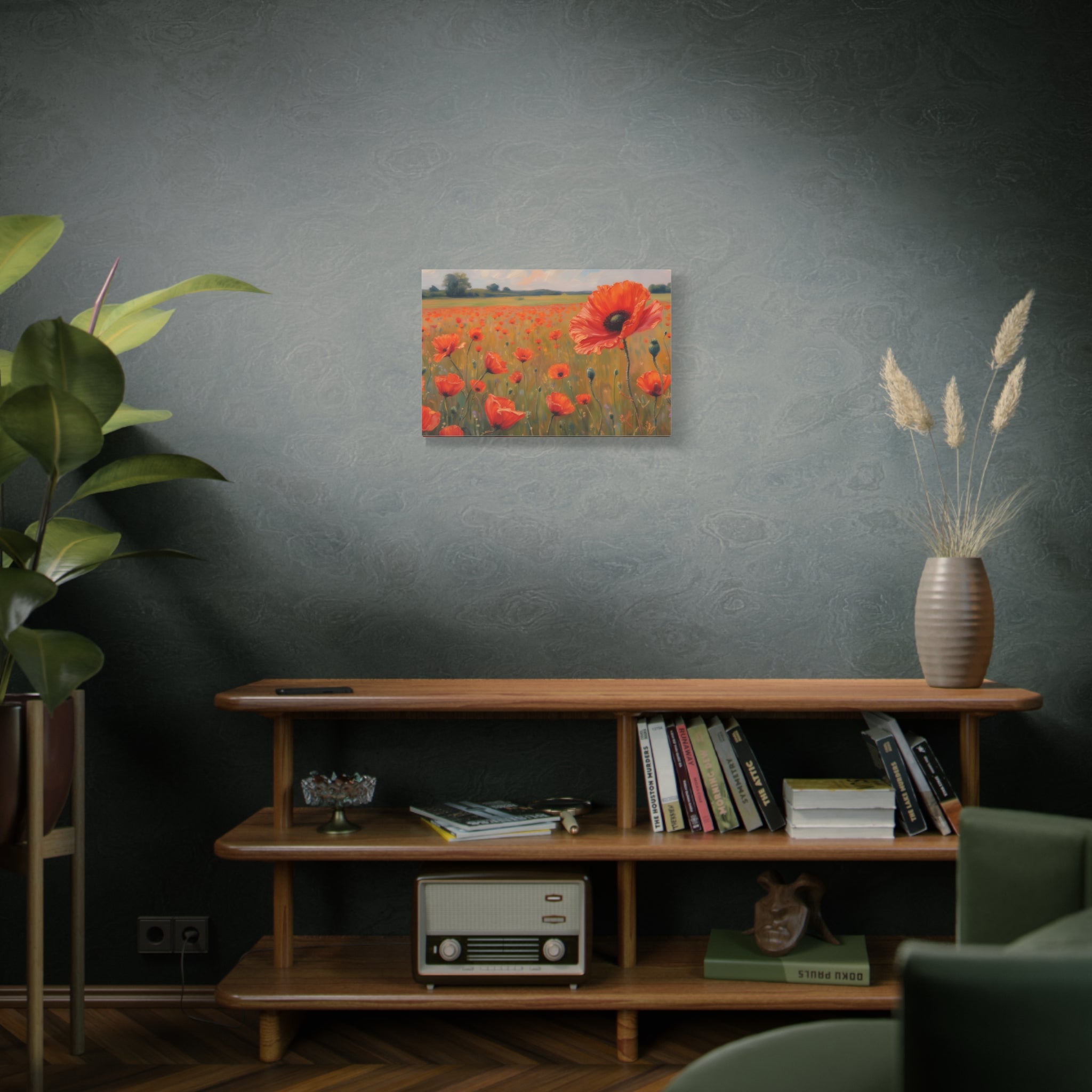 Poppy Field Canvas Wall Art — Matte Stretched Floral Painting