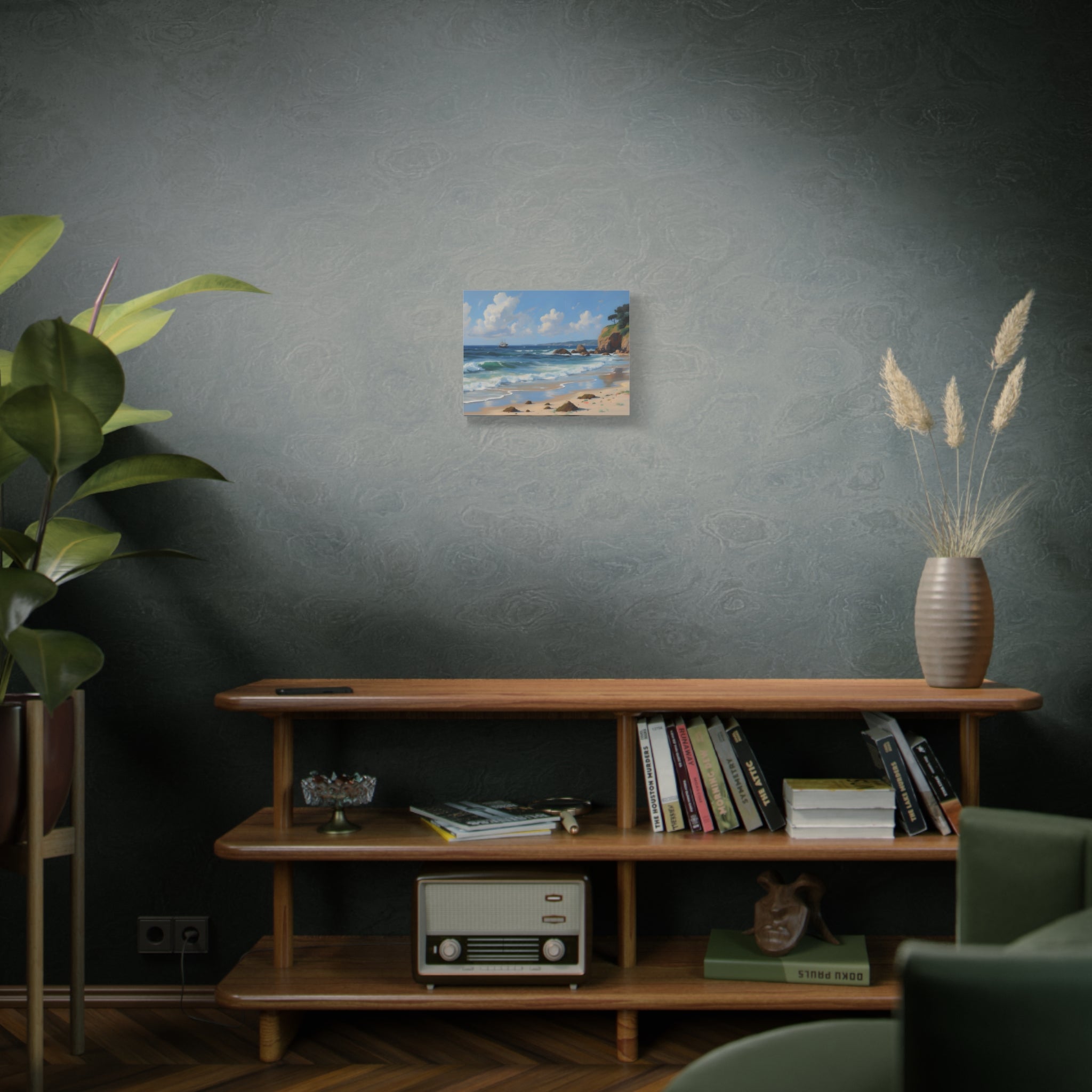 Seaside Beach Canvas Print — Coastal Landscape Matte Stretched Wall Art