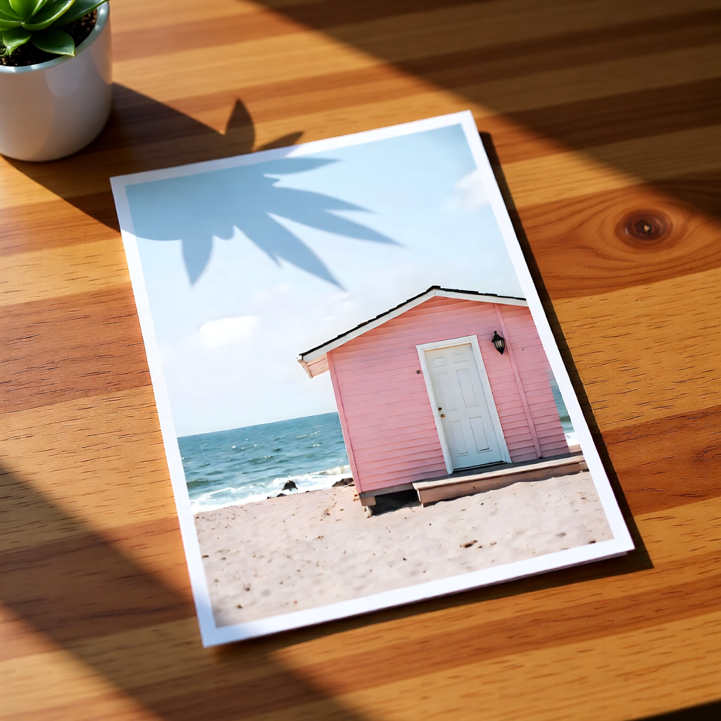 Pink Beach Cottage  - Digital Design (no physical product will be send)